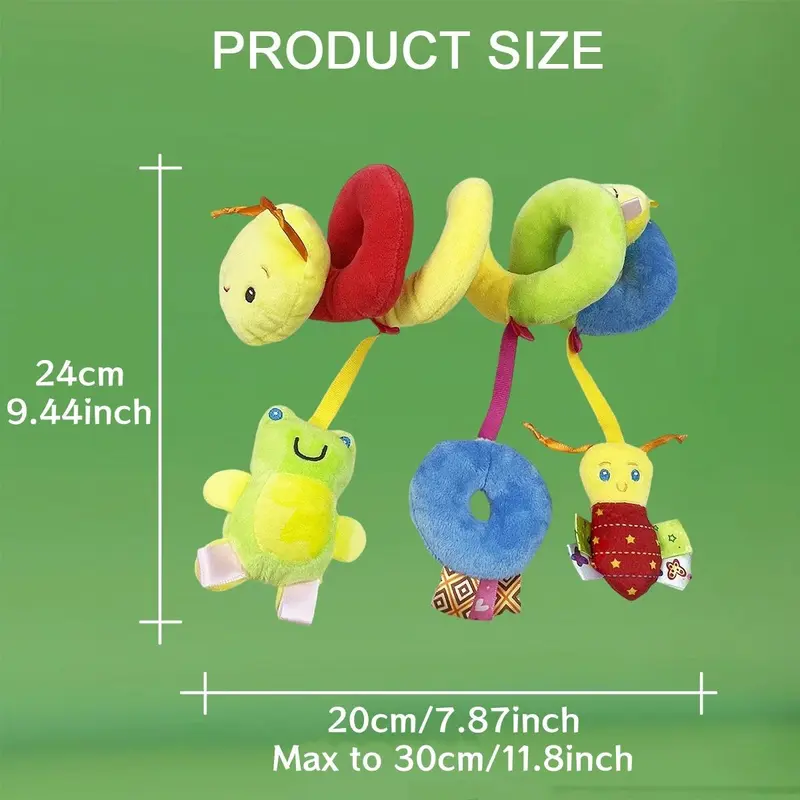 Spiral Plush Caterpillar Design Car Seat Toy, Cute Hanging Stroller Toy, Baby Car Seat Hanging Toy, Baby Toys, Car Seat Accessories 1