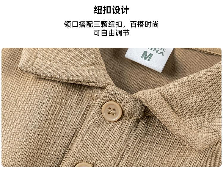 Product Introduction of Basic three colors! 290g heavy polo short-sleeved t-shirt, summer solid color loose lapel top is simple and comfortable 6