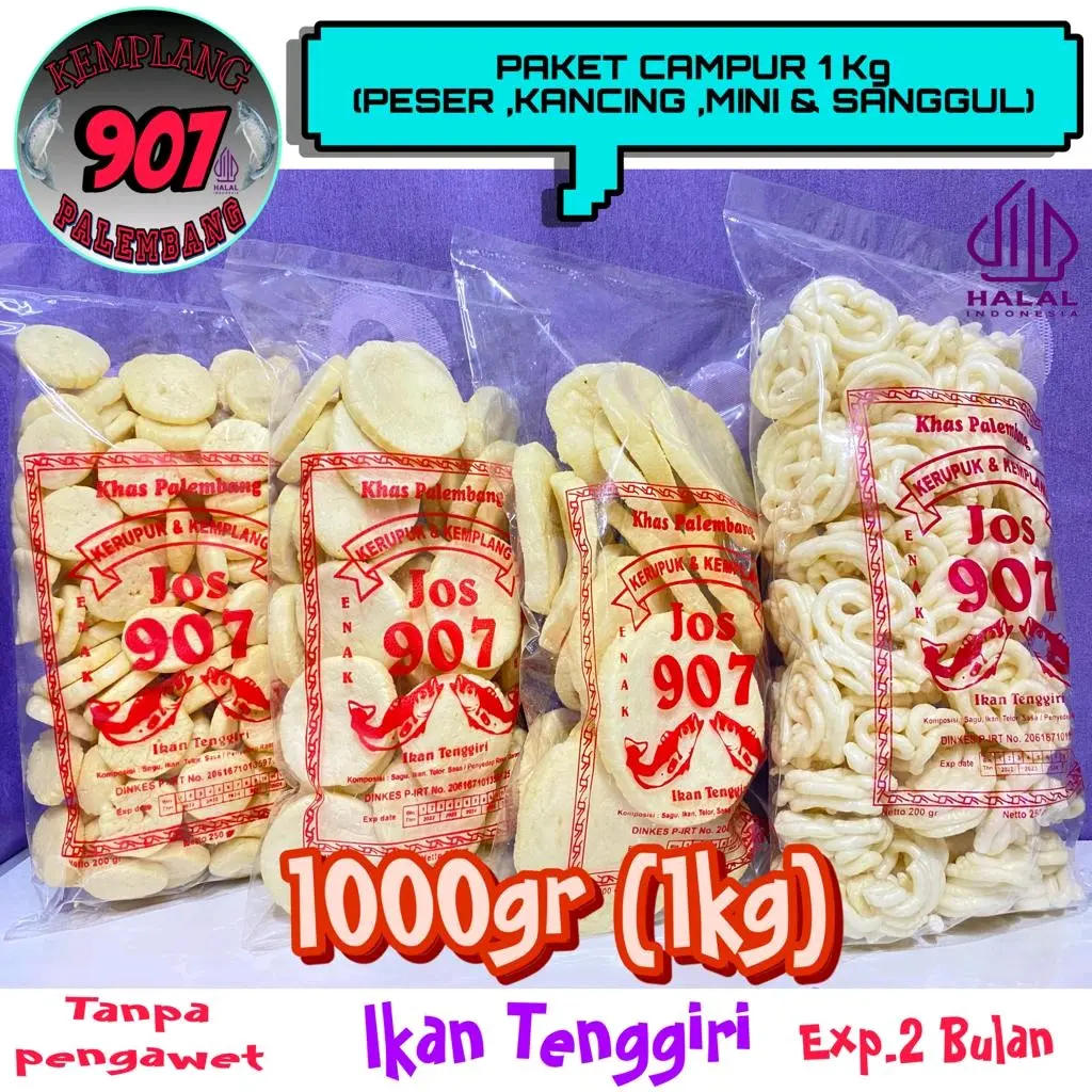 PAKET 1KG CAMPUR KERUPUK DAN KEMPLANG SUPER IKAN TENGGIRI