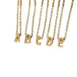 Panlandwoo - Kalung Huruf Titanium Wanita Simple Alpha