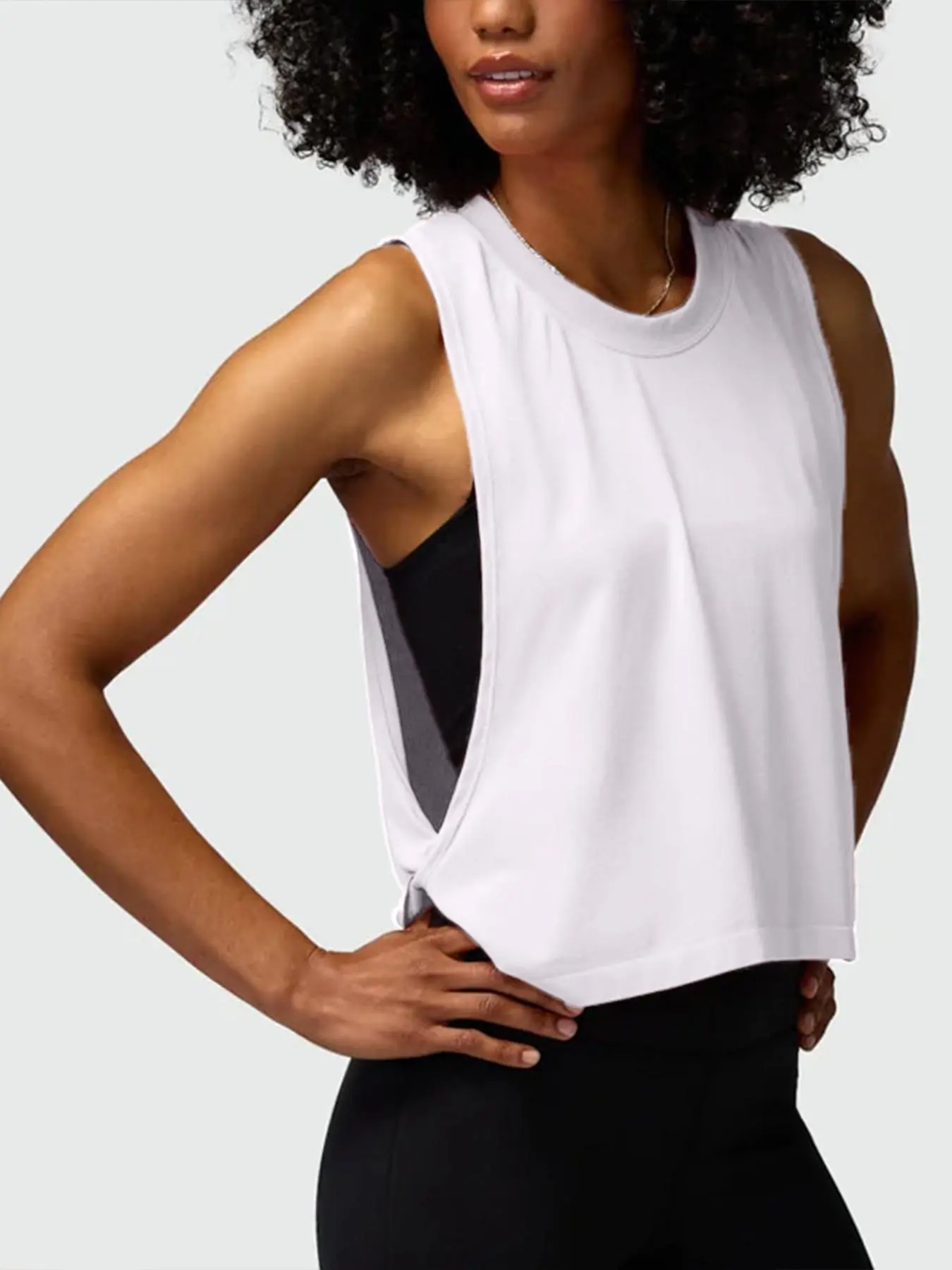 Women's Solid Sports Vest, Casual Breathable Lightweight Workout Top for Yoga Gym Running, Ladies Sportswear for All Seasons