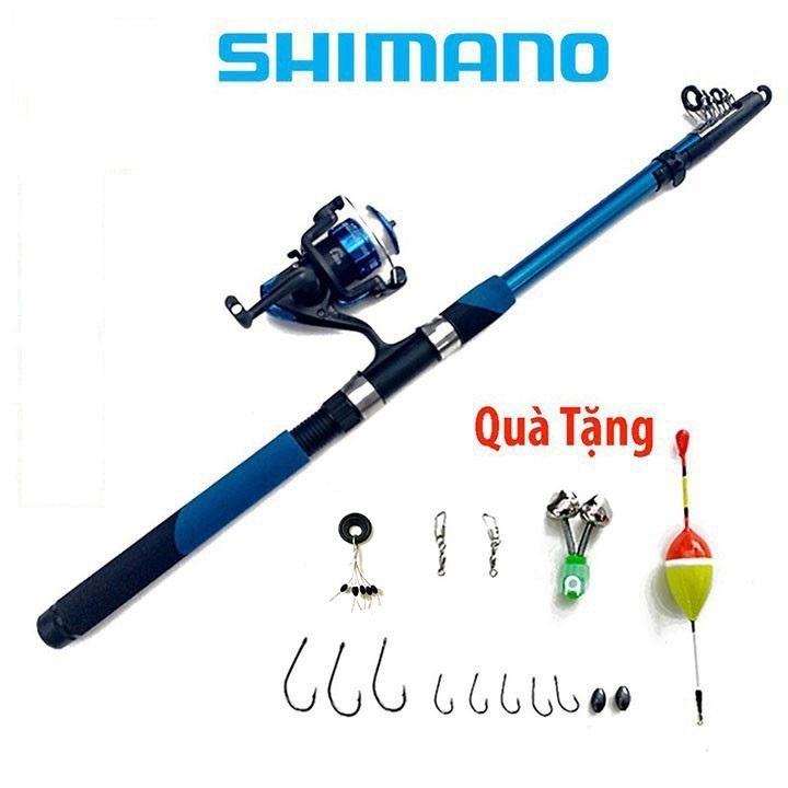 Bộ cần câu máy shimano tặng kèm dây câu lưỡi câu và phụ kiện đầy đủ như hình