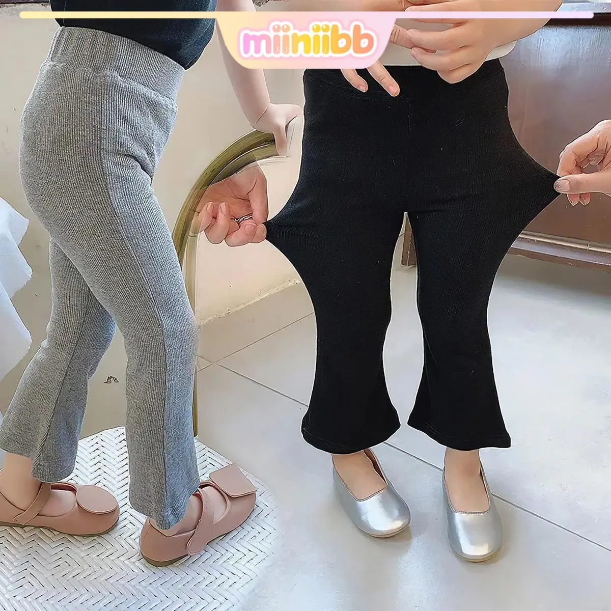 Seluar Bawah Loceng Kanak-kanak Perempuan, MIINIIBB, Fesyen Korea, Seluar Selesa, Seluar Legging Kembang, Tersedia untuk 2-7 Tahun
