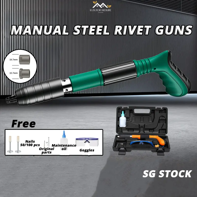 Ori Manual Steel Rivet Guns 50/100 Nails Gun Concrete Tool Tufting Wall Wire