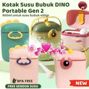 (800 ml) Kotak Tempat Susu Bubuk Bayi Motif Dino Wadah Penyimpanan Susu Bubuk Bayi Portabel Sealed Anti Tumpah