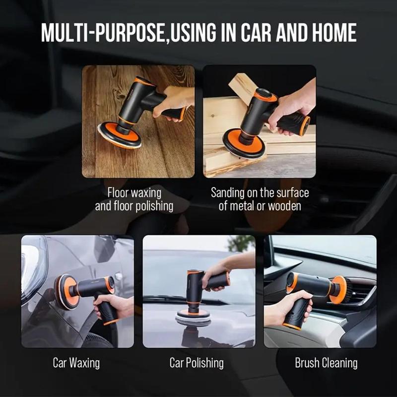 Portable Car Polisher, Rechargeable Handheld Cordless Car Polishing Machine, Car Detailing Tool for Easily Waxing and Polishing 5