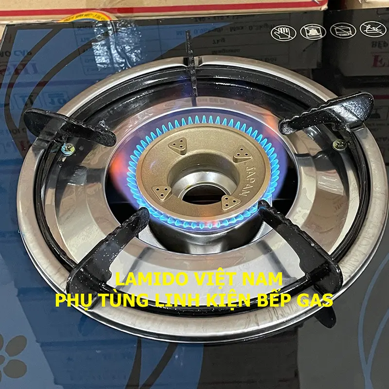 COMBO 2 Bộ Họng đầu đốt bếp gas FUJISHI, Ống điếu + Mâm chia lửa Sen NHÔM N78-S1 JAPAN - ( Có Kèm Bass gắn + Vít) - [ Phụ kiện bếp ga, linh kiện thay thế bếp đôi, đơn ] 4
