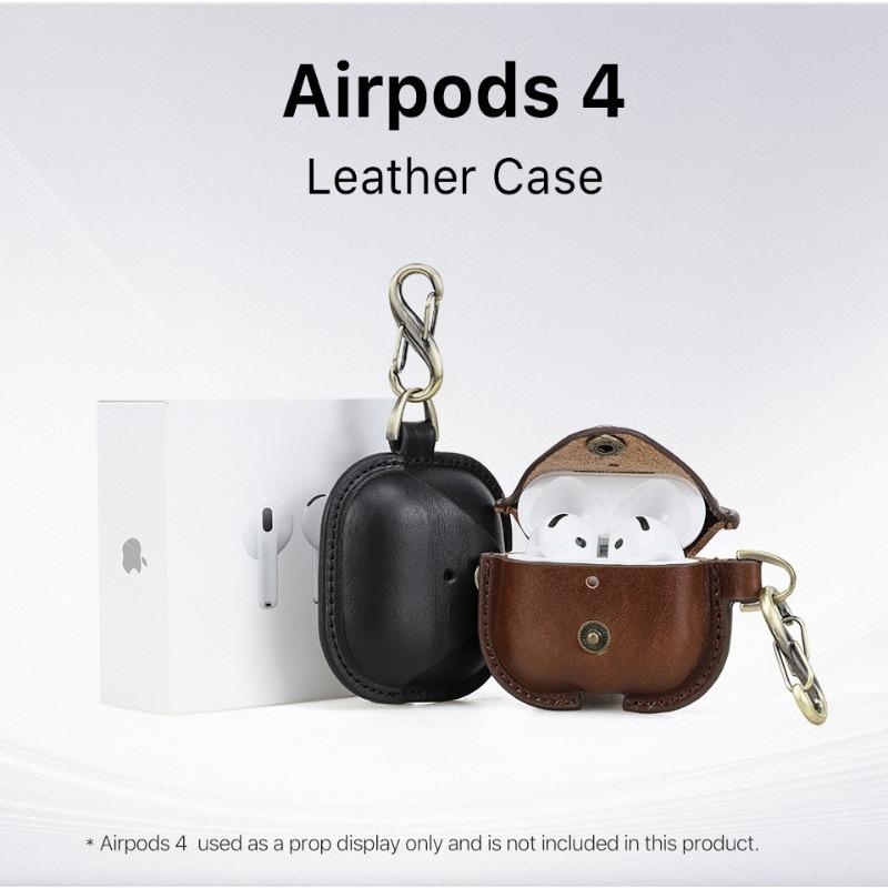 Ốp Airpods 4, Chất Liệu Da, Hộp Đựng Tai Nghe Doanh Nhân, Vỏ Tai Nghe, Vỏ Tai Nghe, Bao Da PU Sang Trọng, Có Móc, Thích Hợp Cho Airpods 4 Phụ Kiện Nghe Nhạc 6