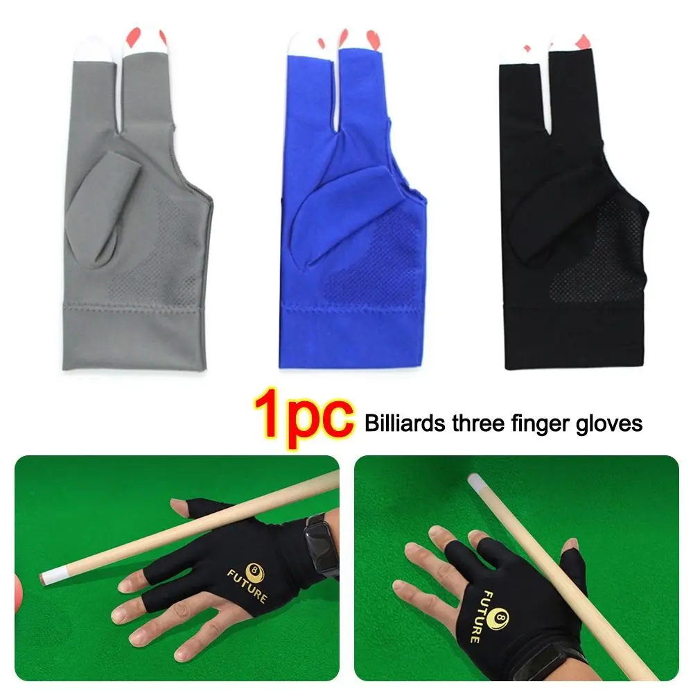 Fashion Left Hand Billiards Glove Elastic Non Slip Billiard Training Gloves Breathable Three Fingers Glove Billiard Accessories