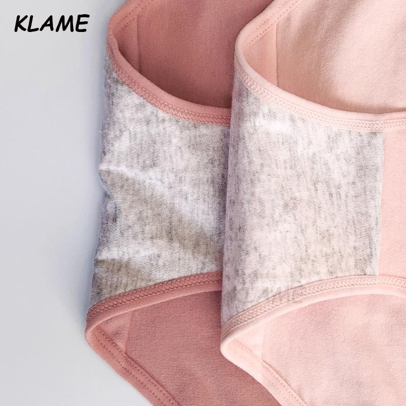 KLAME M-3XL Plus Size Women's Cotton Underwear Soft Comfortable Briefs Female Soild Color Breathable Panties High Waist Seamless Underpants Lingerie YML456 3