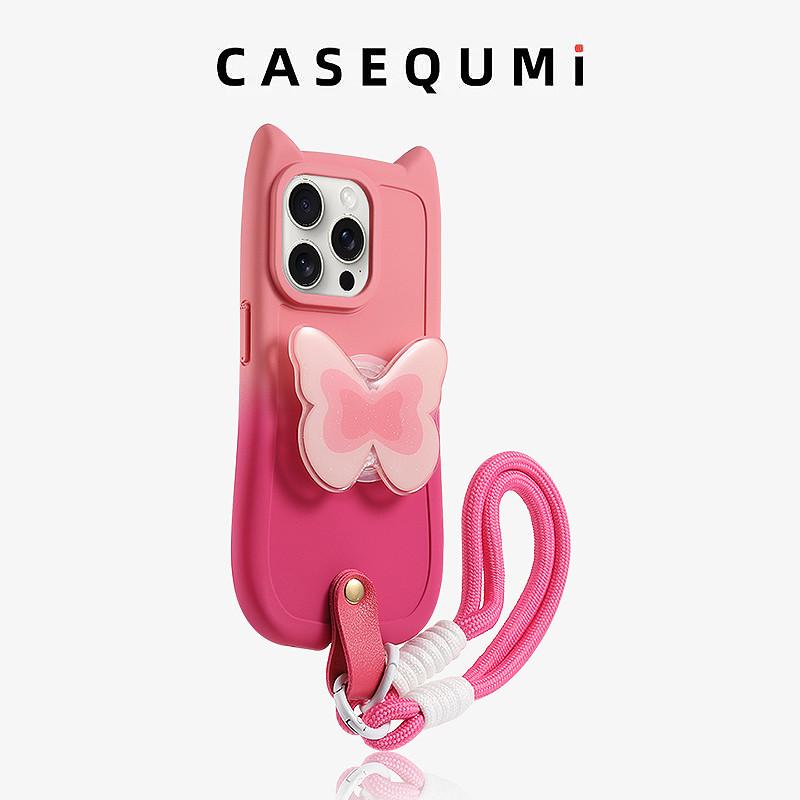 Ốp Điện Thoại Apple 14 Promax, Có Dây Treo Và Giá Chân Đế Hình Bướm, Tương Thích Với iPhone 15 Mới Và iPhone 13 Promax, Được Làm Bằng Silicon IP13 Và IP12 ProMax, Chống Sốc, Thích Hợp Cho iPhone 11