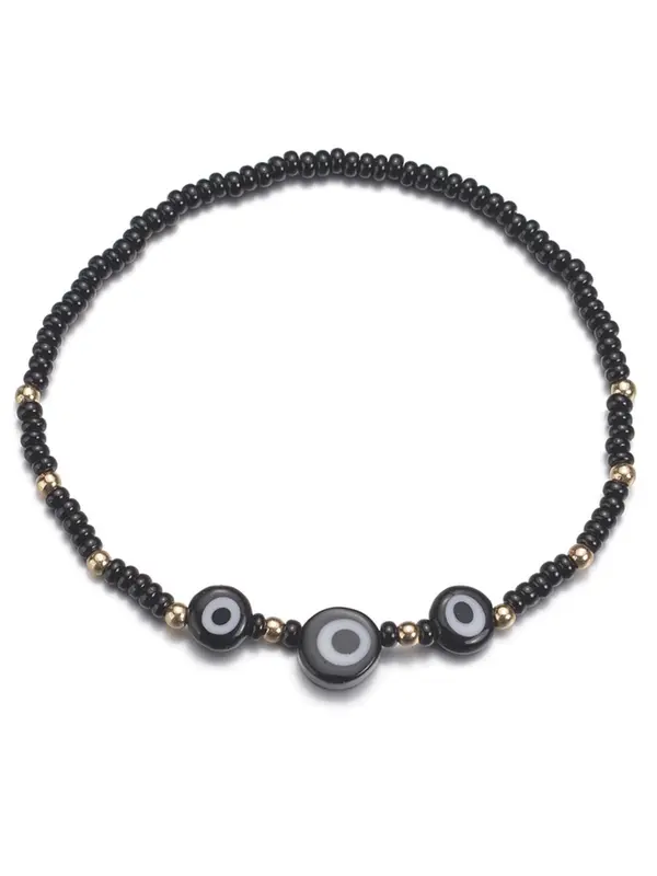 Creative Eye Design Beaded Anklet, Fashionable Foot Jewelry for Women & Girls, Fashion Jewelry for Party, Daily Clothing Decor, Trendy All-match & Exquisite Jewelry for Gift 4