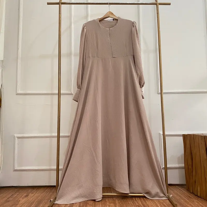 READY STOCK GAMIS AIRFLOW LENGAN BALON SIZE XL LD 120 crinkle muslim dress Wanita Panjang 5