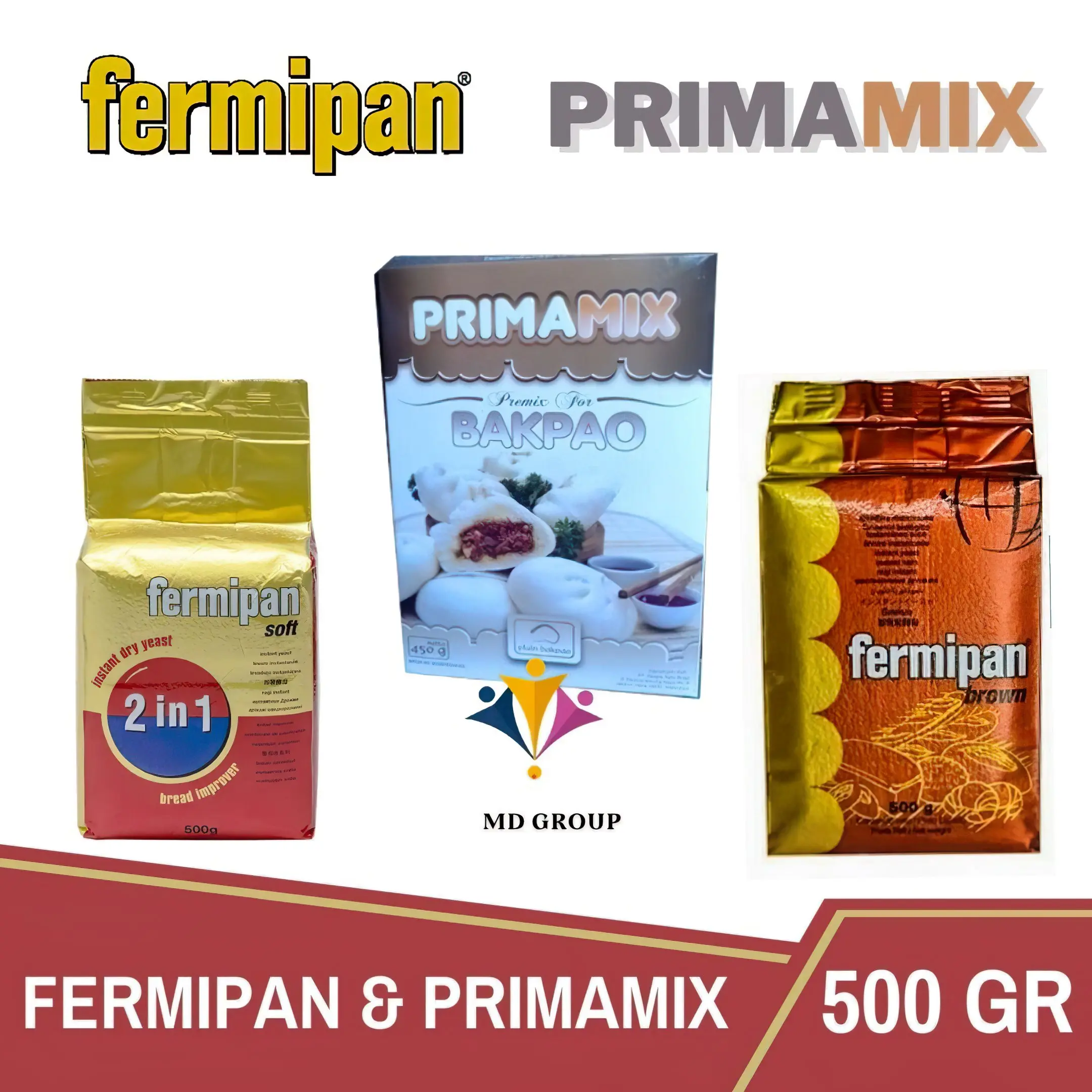 [KALIMANTAN] FERMIPAN RAGI 500 GR ALL VARIAN / PRIMAMIX PREMIX BAKPAO ...