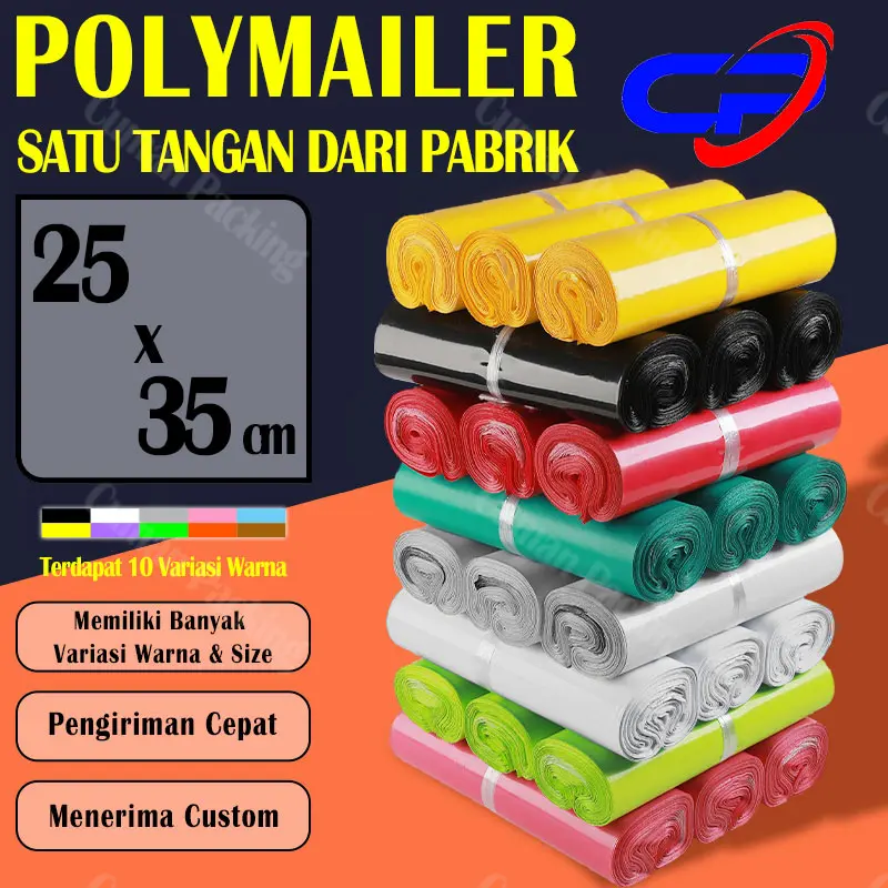 Polymailer Plastik Packing 25x35cm Isi 100pcs Lem Perekat 0