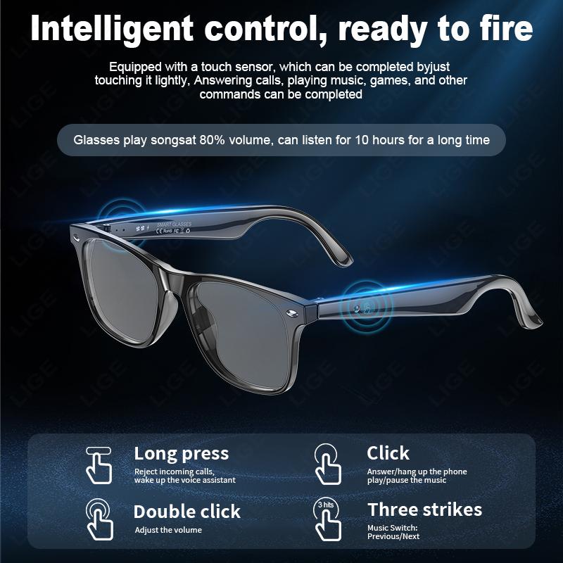 New AI Intelligent Translator Bluetooth Smart Glasses Men 163 Language Automatic Dialogue Translation Bluetooth Sunglasses Women - Image 5