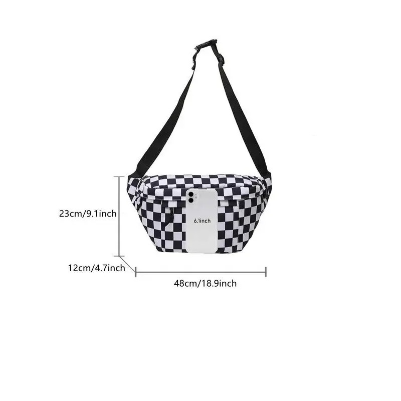 Fashionable Plaid Pattern Fanny Pack, Casual Large Capacity Chest Bag for Women, Trendy All-match Sling Bag for Daily Used 1