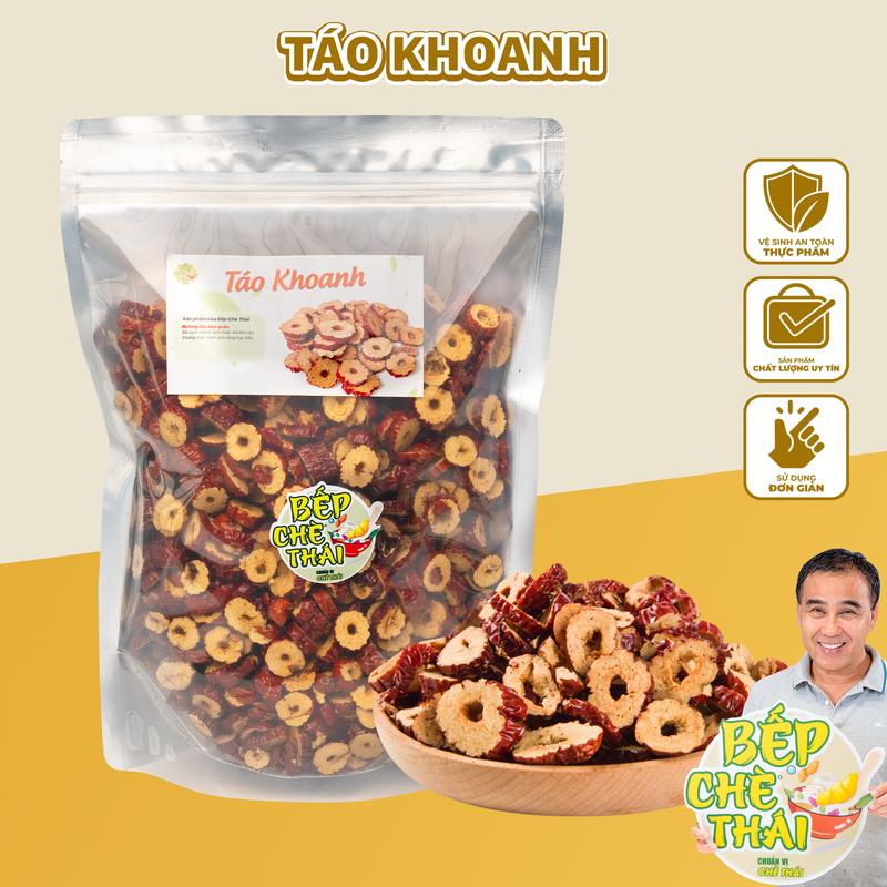 Táo đỏ cắt lát táo khoanh khô túi 100gr 500g - Nguyên liệu chè dưỡng nhan khô - BẾP CHÈ THÁI