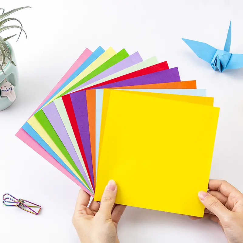 15X15Cm Kertas Origami Square Color Paper Handmade Paper Students Origami Color Soft Paper Diy Materials Green Blue