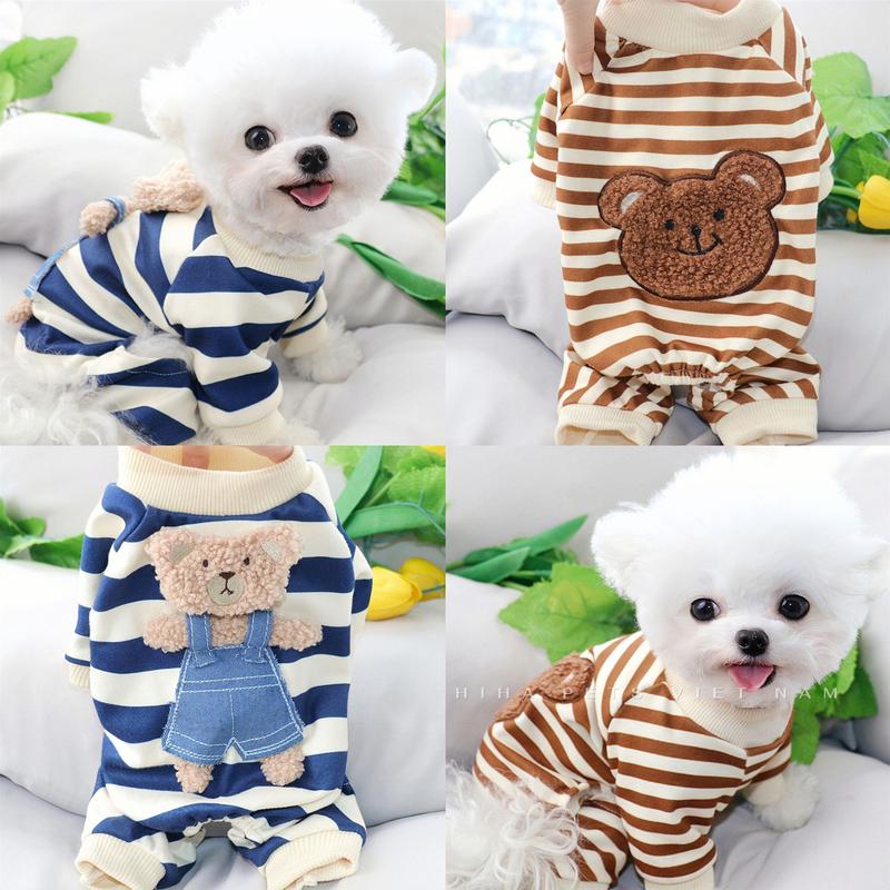 Jump Sọc 4 Chân Chó Mèo Thêu Gấu Bông Thời Trang Quần Áo Thú Cưng Thiết Kế Cao Cấp Mùa Hè Hiha Pets.