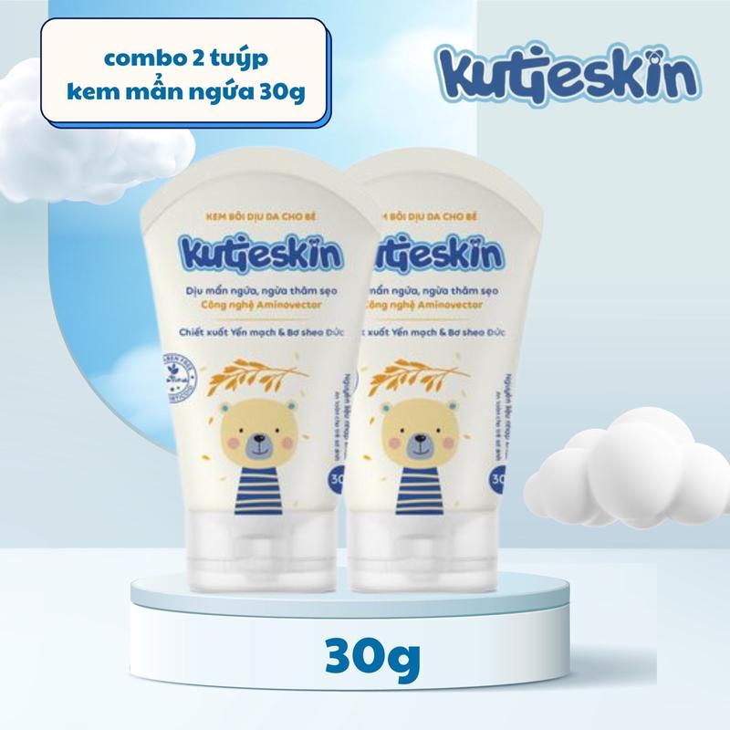 combo 2 tuýp kem bôi dịu da, ngừa hăm, mẩn ngứa kutieskin cho bé kemboid  a