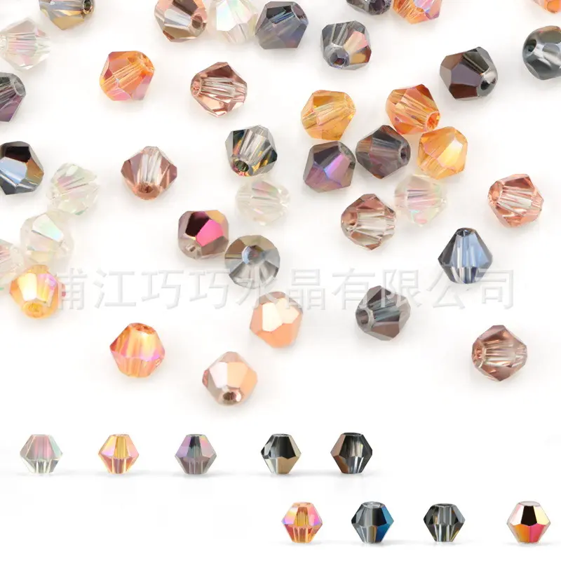 Hạt Hình Thoi Nửa Màu, Mạ Điện, Kích Thước 4mm, Hạt Thủy Tinh Và Đầu Pha Lê, 120 Chiếc, Phụ Kiện Trang Trí