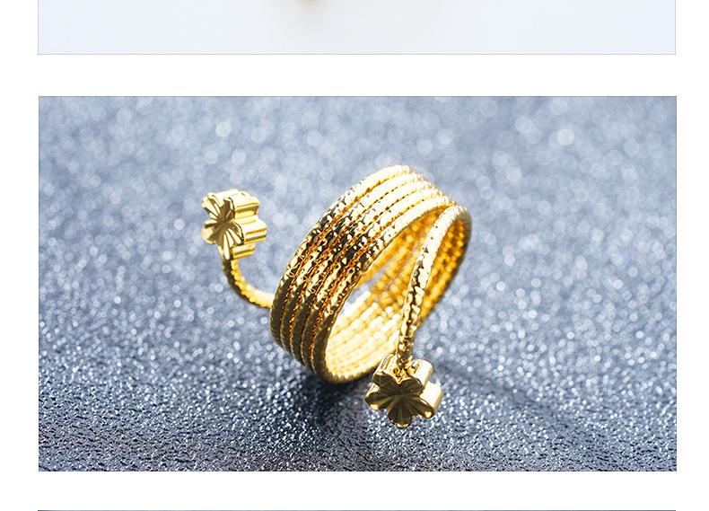 Product Introduction of European Coin Alluvial Gold 24K Gold Plated Spring Ring Imitation Gold Personality Lady Exaggerated Spring Women's Ring Factory Wholesale CHS Kaki Huy Hi Women U 4