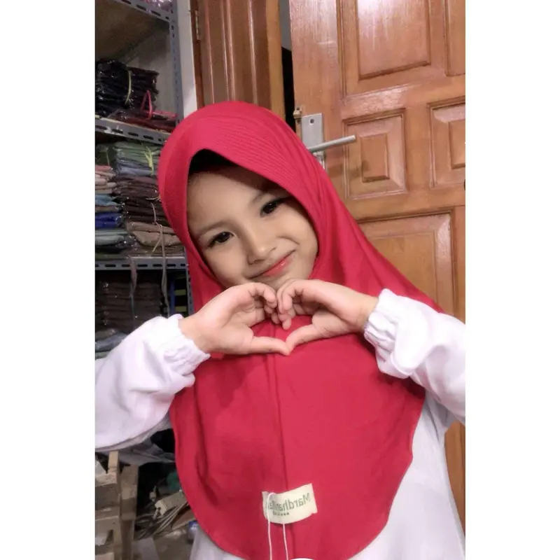 Kerudung Lily kids bergo anak sekolah jersey by mardhatillah hijab Muslim Instan Renda Syari pramuka 4