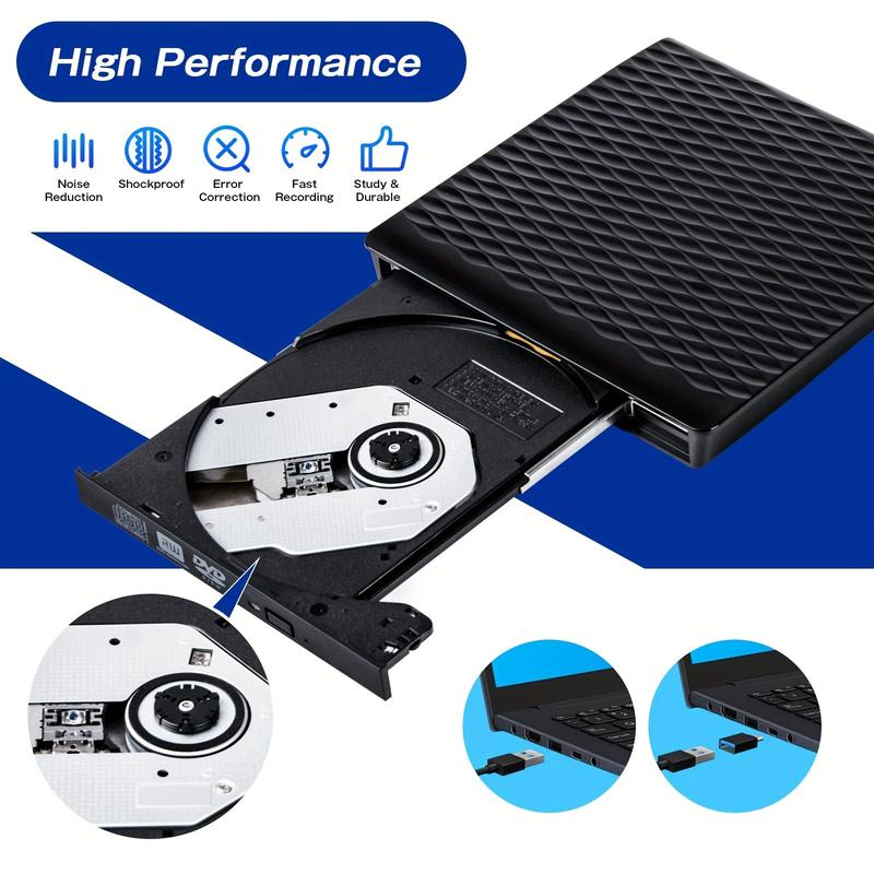 External DVD Drive USB 3.0 Type C Drive Portable CD ROM Optical Drive ...