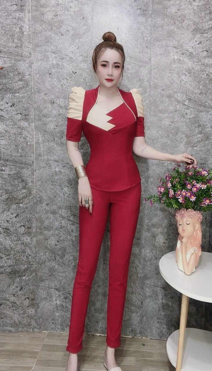 Product Introduction of SET BỘ  Tay ngắn quần Dài ống ôm 40_70kg chất thun xốp nhật co giản nhẹ Nữ Top 2