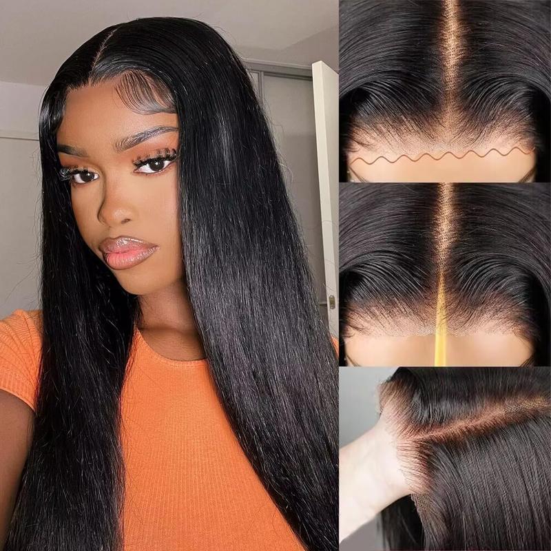 Product Introduction of Human Hair Wig 4x4 Lace Front Wigs Straight Glueless Wigs Brazilian Virgin Human Hair Natural Black Color For Black Women 24 Inch 0