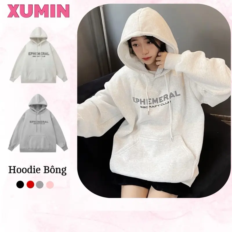 Áo Hoodie Nỉ Lót Bông Dày Dặn, Mềm, Mịn Dáng Rộng Nam Nữ Kiểu Dáng Oversize In Chữ " EPH  " ( Hoodie Lót Bông EPH )