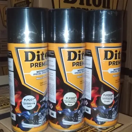 NEW Effect Lembayung DITON PREMIUM Cat Semprot Pilok Pilox Warna Lembayung Ungu Violet, Hijau Green, Biru Blue dan Gold/Emas (400cc) 0