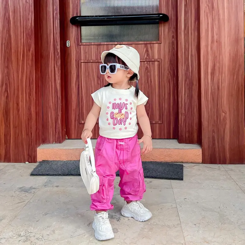 LITTLEARUMA celana cargo anak | cargo pants | celana panjang anak | bawahan anak unisex | celana panjang cargo anak laki laki dan perempuan 1-8 tahun 3
