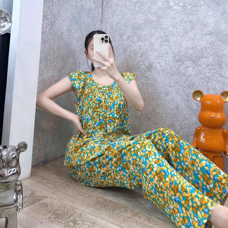 Product Introduction of Đồ bộ tole lanh nữ mặc nhà quần dài, áo tay ngắn cài nút, cổ vuông F21 VNXK SHOP5SAO (43-75kg)_Link 3 Women 19