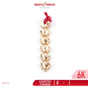 Liontin Emas Daun Model Mata Polos isi 6 Daun 6k Wahyu Redjo Pameran