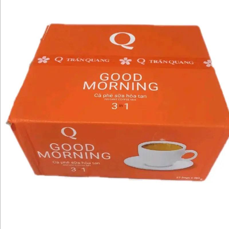 Một thùng cà phê sữa ống hòa tan 3 in 1 Good morning - 21 bịch x 24 gói ống Coffee cafe, hương vị thơm ngon và thích hợp cho những ai thích uống ngọt càphê sữa có Đường được nhiều người tin dùng và lựa chọn 0