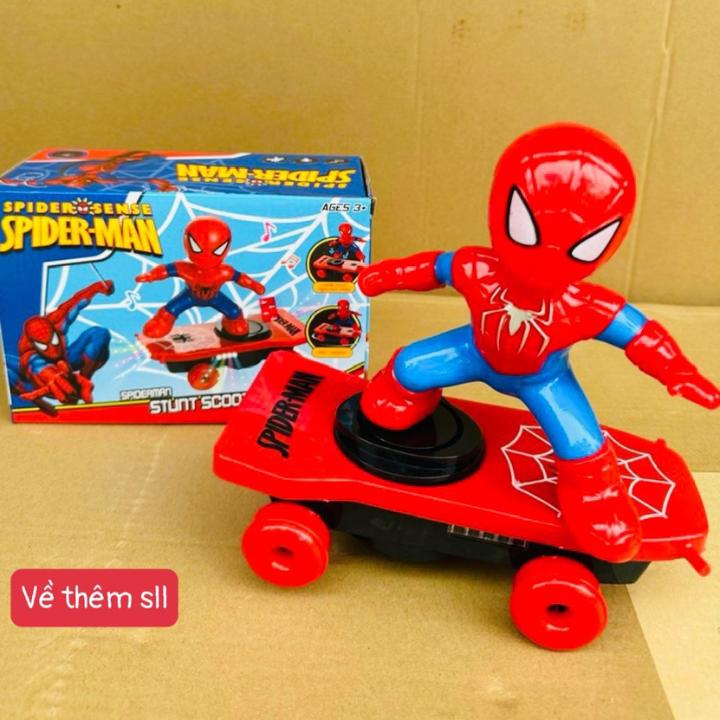 Đồ chơi người nhện trượt ván xoay 360 độ Spider Man - Sense, chạy bằng pin, nhiều mẫu Toy Robot