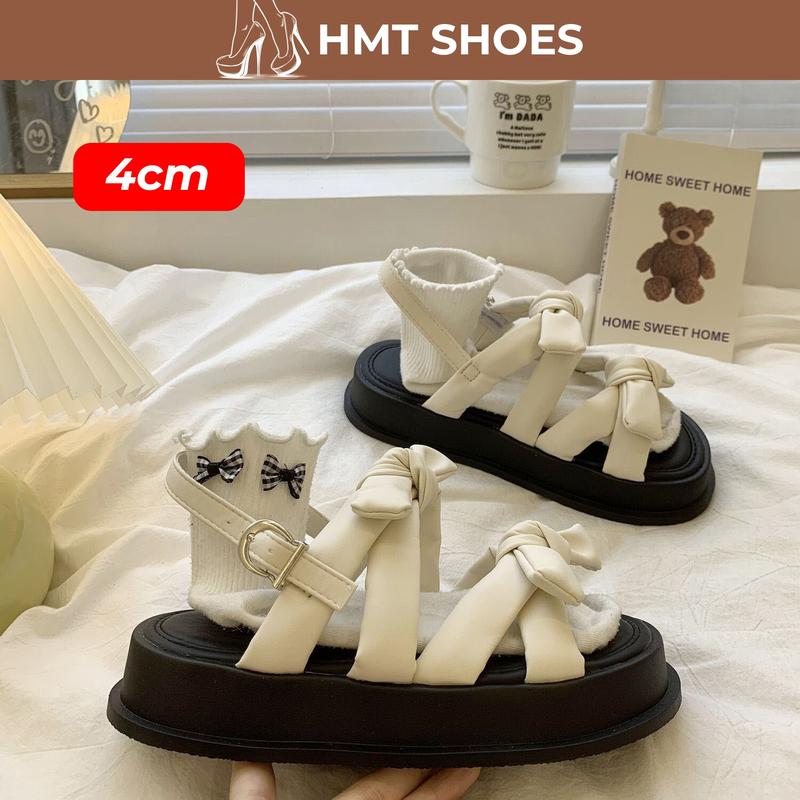 [NEW-HÀNG SẴN] Giày Sandal Nữ Thời Trang Thắt Nơ Xinh Xắn 2024 Hàng QCCC Fullbox HMT Shoes - DéP, GiàY