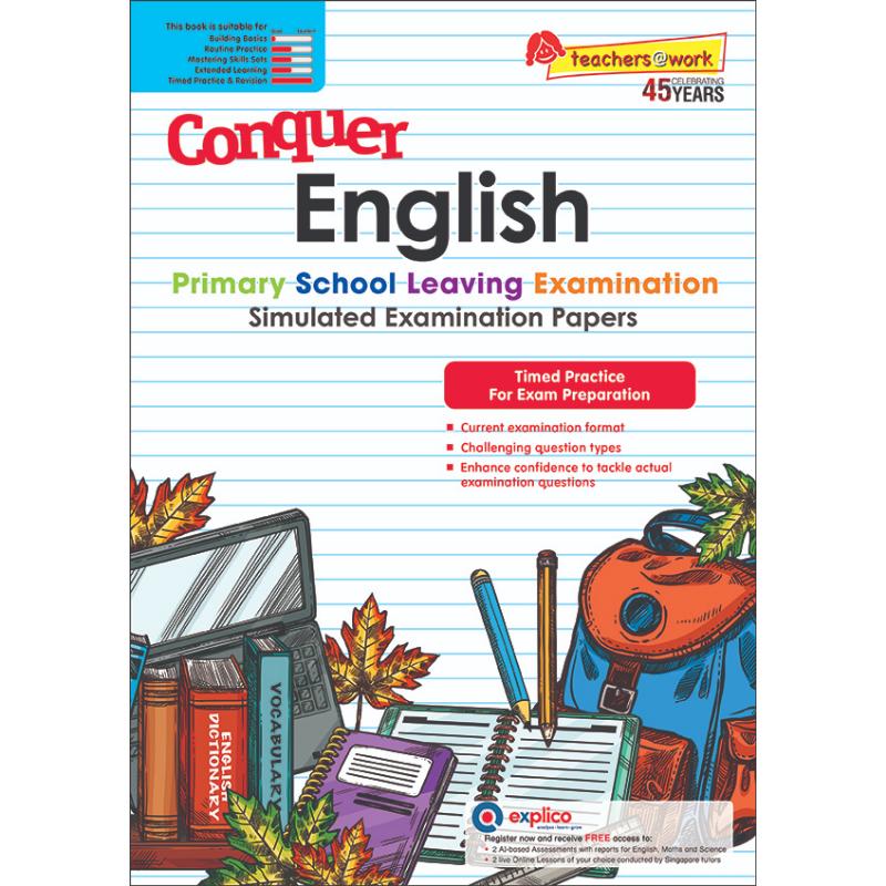 High Quality Conquer English PSLE Simulated Examination Papers | Revision | Primary English School Assessment Books  SAP 0