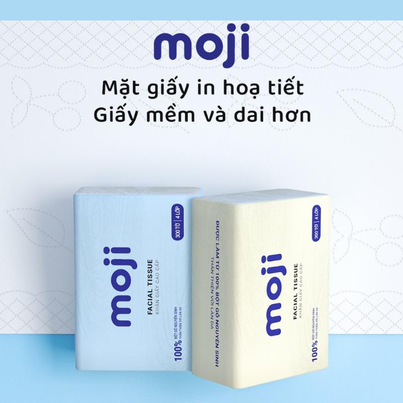 Thùng 40 gói rút khăn giấy ăn Moji 4 lớp cao cấp nguyên liệu bột gỗ nguyên sinh tự nhiên không hóa chất không tẩy trắn 5