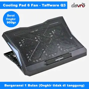 Cooling Pad Laptop 6 Fan - Pendingin Laptop 6 Kipas - Taffware Q3 Aluminium Plastik Computer