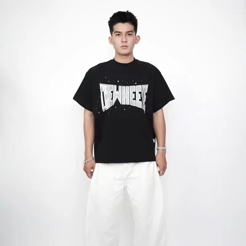 Áo Thun Boxy THEWHEEZE TWINKLE METALLIC “BLACK” - 100% cotton 2c 280gsm [đã xử lý co rút] 2