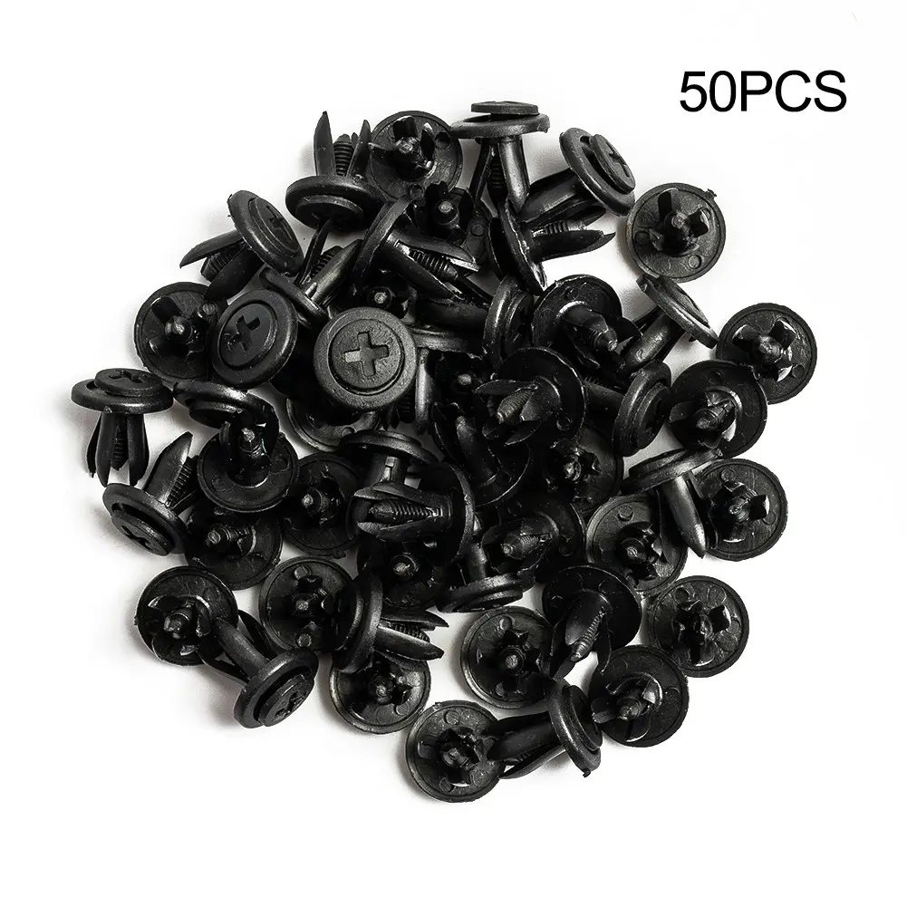 Chốt Đinh Tán Nhựa Thân Xe Ô Tô, 50 Chiếc, Đường Kính Lỗ 6Mm, Cho Chắn Bùn Và Chống Va Đập Xe, Kẹp Chốt Đẩy