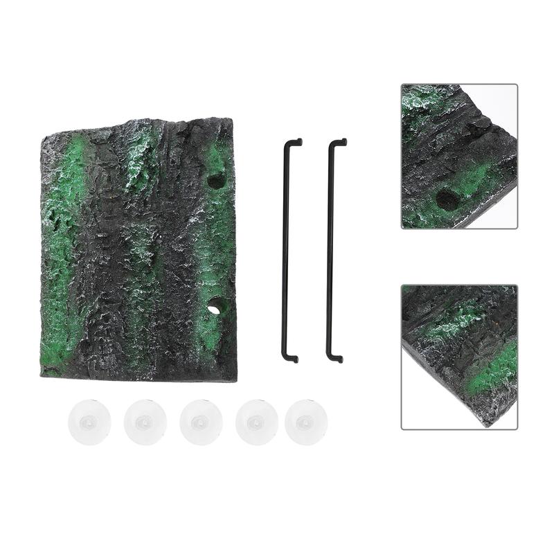 Turtle Lifting Platform Aquarium Ornament Simulation Bark Turtles Terrace Float Tortoise Floating Fish Tank Decorations Environmentally Friendly Foam Material 18.5X12.5X17CM Green 8