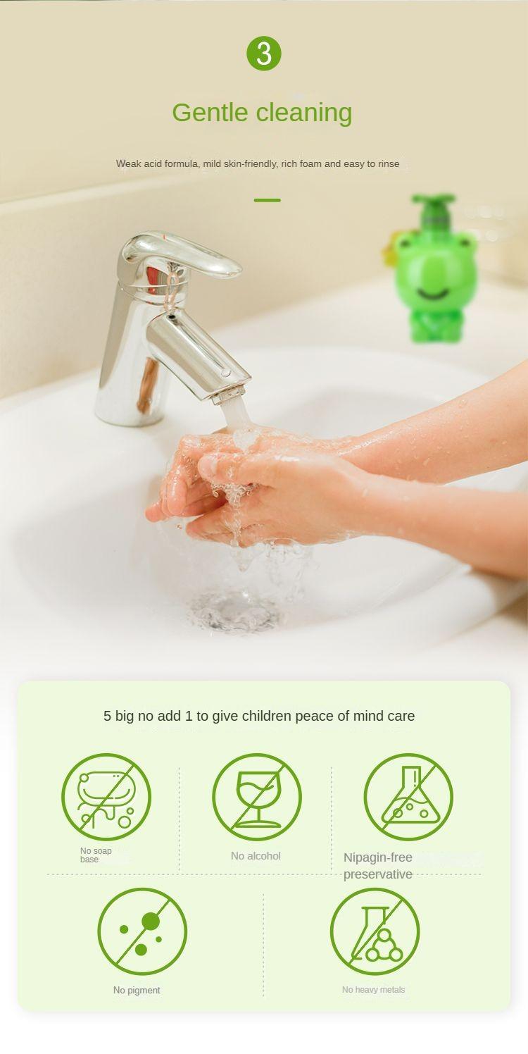 Product Introduction of Frog Prince Children's Hand Soap Home Foam Gentle Clean Kids Care Products Baby Hand Soap Portable 5