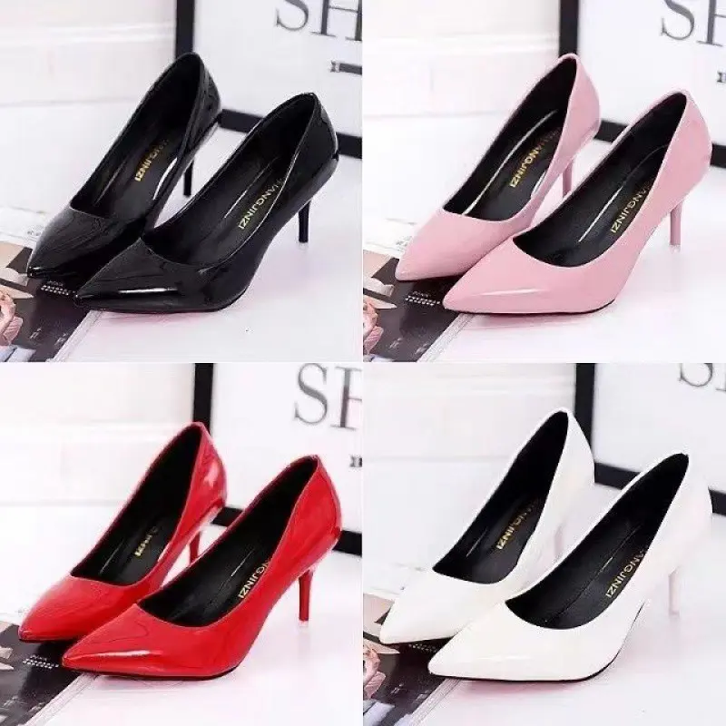Women's Korean-Style Low-Cut High Heels, Elegant Pointed Design, Pumps Spring and Summer New