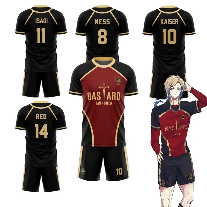 Bộ Áo Thun Và Quần Đùi, Họa Tiết Bóng Chuyền Jersey, Vl Replika, Thiết Kế Anime Khóa Xanh, Phong Cách Bố Gian, Dành Cho Nam Và Nữ, Áo Phông Thể Thao Thường Ngày Đường Phố