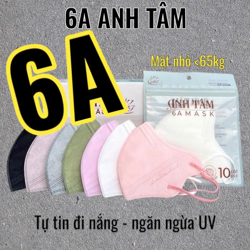 50-100 Khẩu Trang 6A ANH TÂM 4 Lớp Kháng Khuẩn Chống Nắng Gò Má Chống Bụi Mịn Chống Tia UV Phụ Kiện Che Mặt Nam 2030