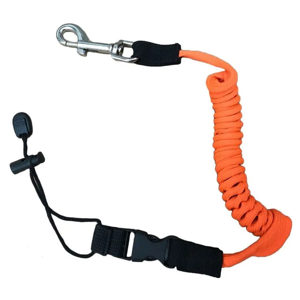 queints Elastic Surf Canoe Kayak Paddle Coiled Leash Cord Safety Fishing Rod Lanyard